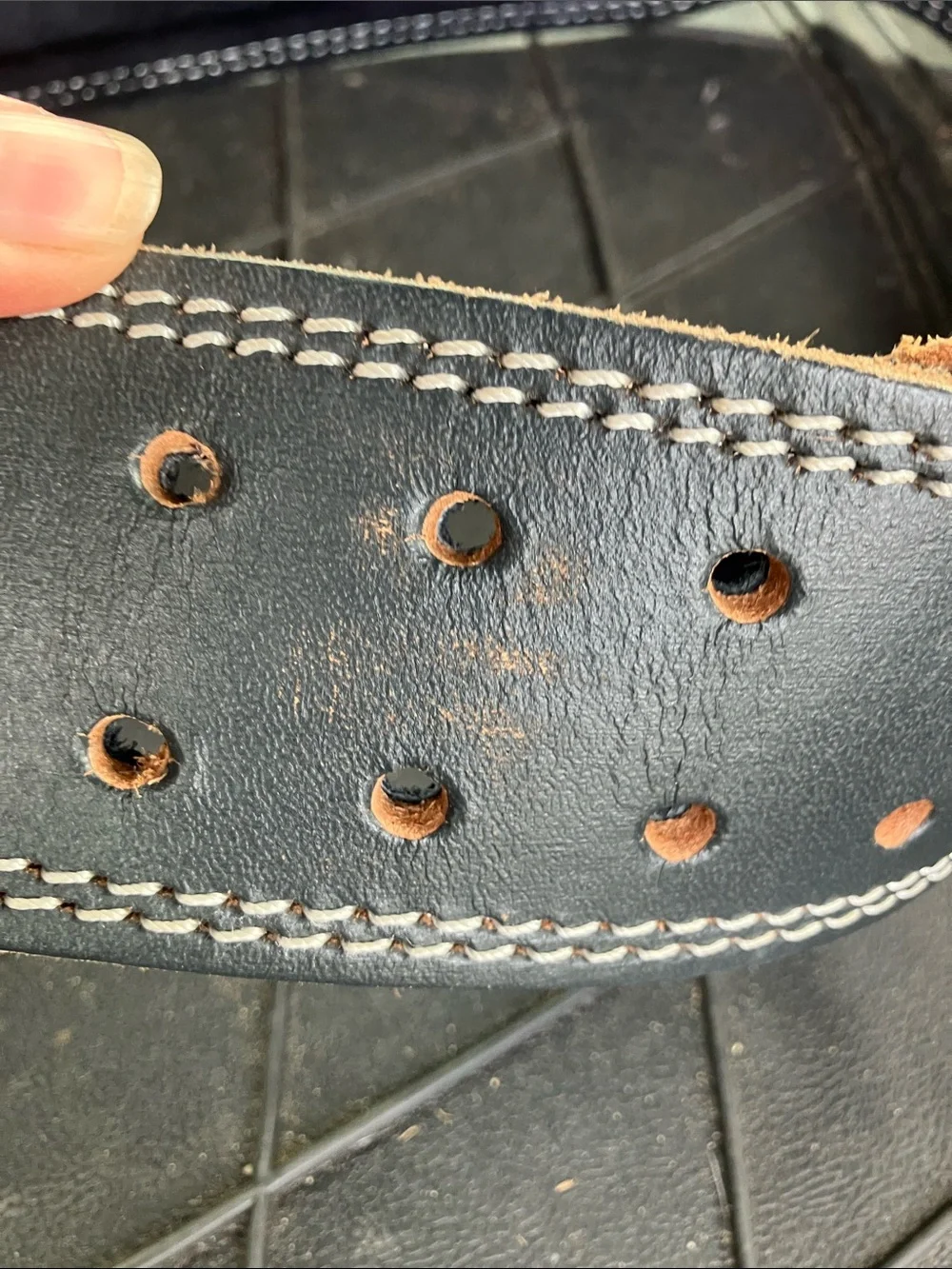 Black Leather Weightlifting Belt with Suede Interior